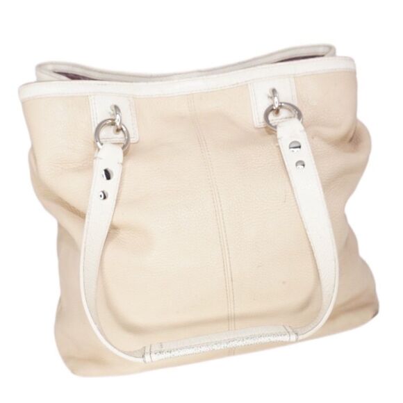 Coach Penelope B1282-F19264 Tan and Ivory Pebbled Leather Bag - Picture 8 of 11